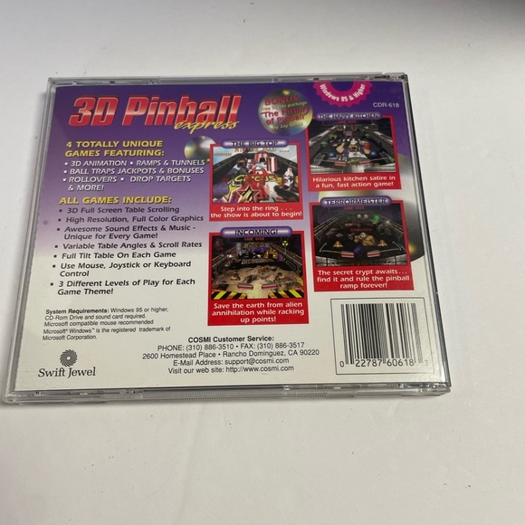 3D Pinball Express Brand: Swift Jewel CD-ROM Windows 95 or Higher ~ - Picture 2 of 3